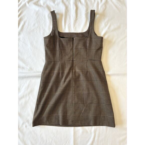 Banana Republic Brown Plaid Sleeveless Dress Women Sz 4 Academia Gingham Preppy - Picture 8 of 8
